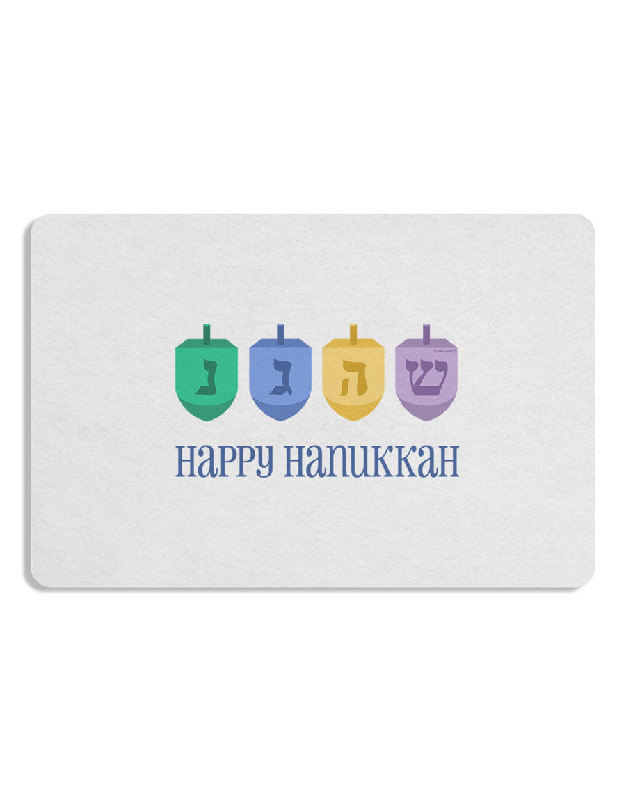 Happy Hanukkah Dreidels 12 x 18 Placemat Set of 4 Placemats-Placemat-TooLoud-White-Davson Sales