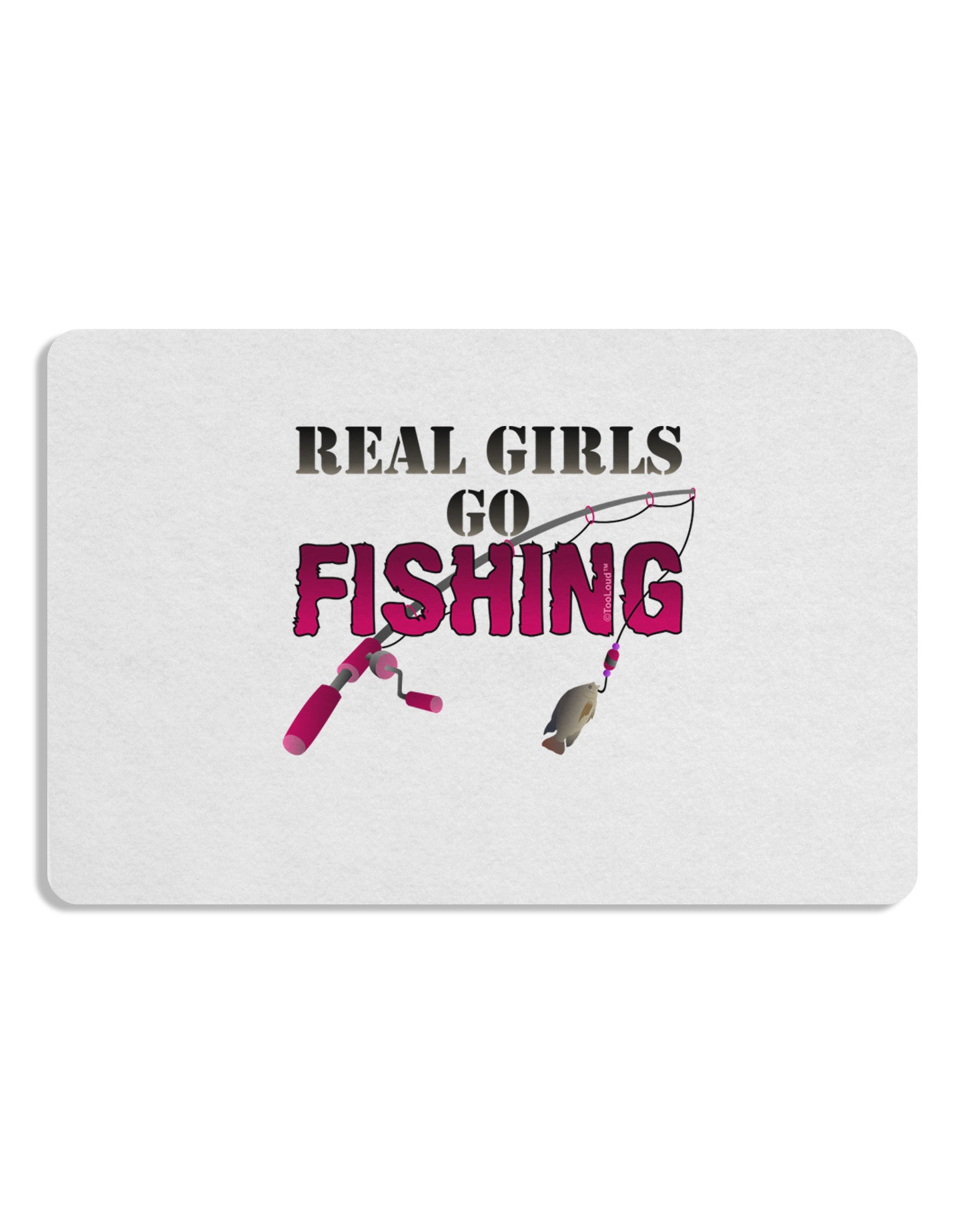 Real Girls Go Fishing Placemat Set of 4 Placemats-Placemat-TooLoud-White-Davson Sales