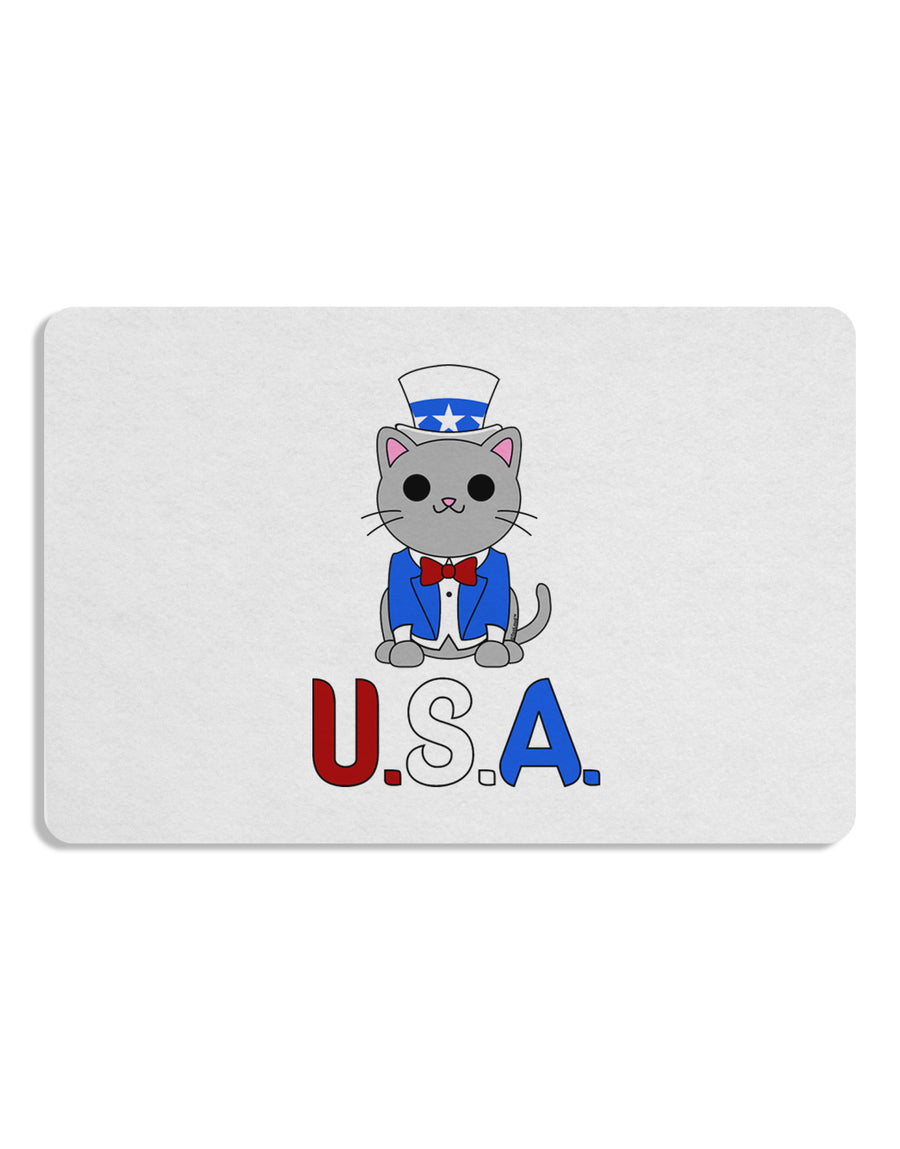 Patriotic Cat - USA Placemat by TooLoud Set of 4 Placemats-Placemat-TooLoud-White-Davson Sales