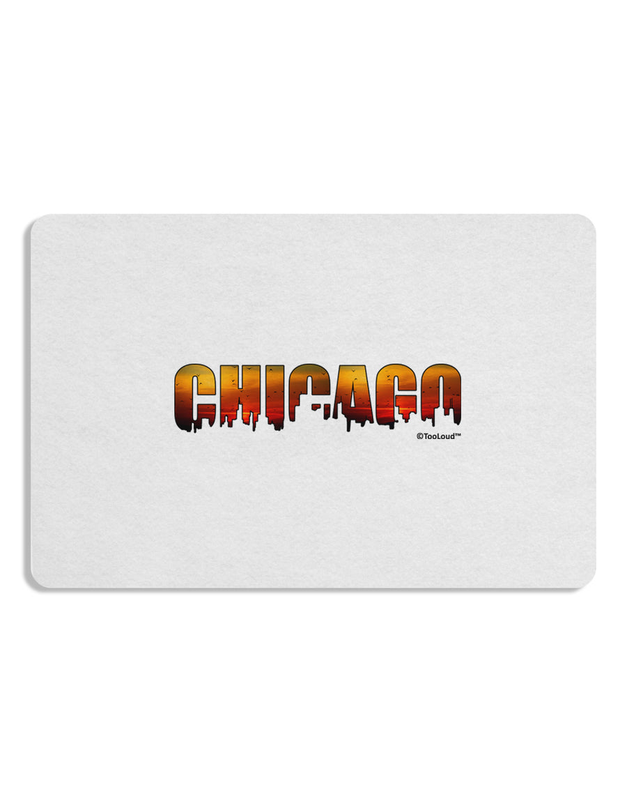 Chicago Skyline Cutout - Sunset Sky Placemat by TooLoud Set of 4 Placemats-Placemat-TooLoud-White-Davson Sales