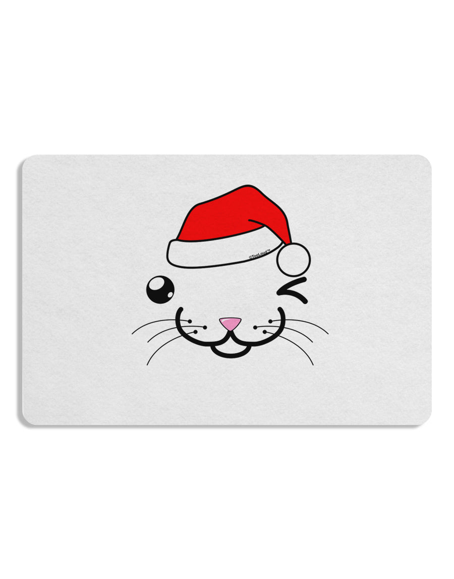 Kyu-T Face Kattio Santa Hat Boy Cat 12 x 18 Placemat Set of 4 Placemats-Placemat-TooLoud-White-Davson Sales