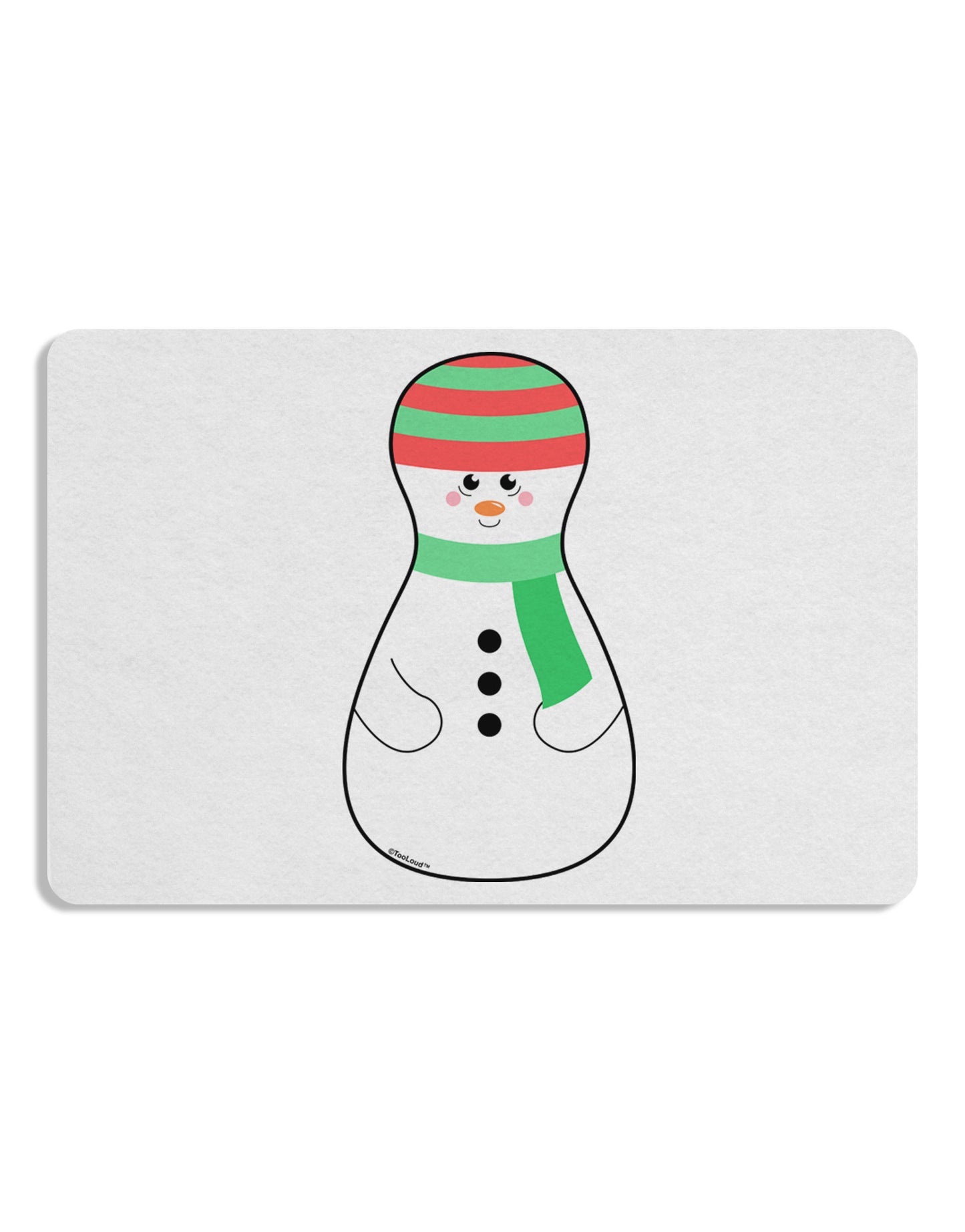 Cute Snowman Matryoshka Nesting Doll - Christmas 12 x 18 Placemat Set of 4 Placemats-Placemat-TooLoud-White-Davson Sales