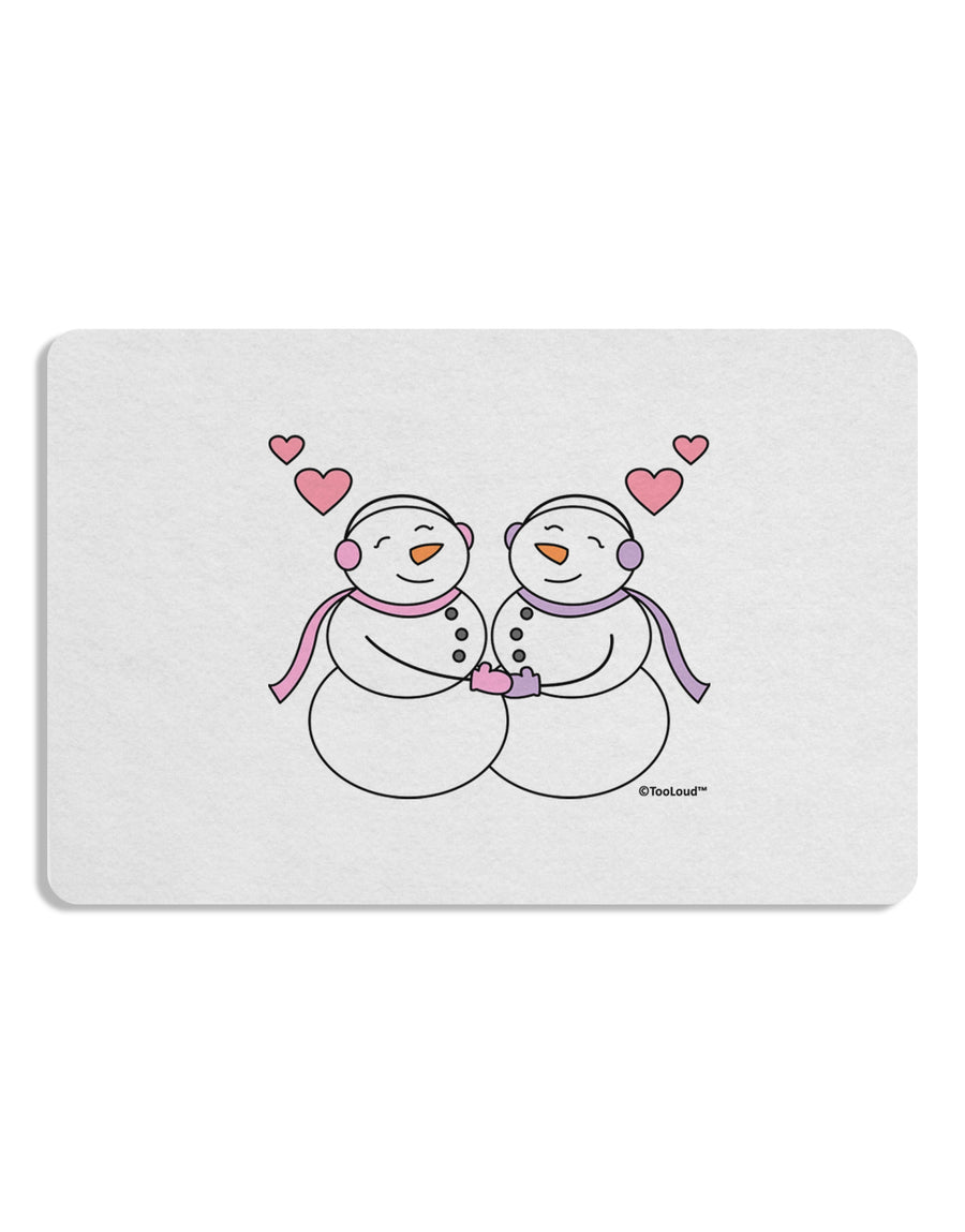 Cute Snowwoman Couple 12 x 18 Placemat by TooLoud Set of 4 Placemats-Placemat-TooLoud-White-Davson Sales