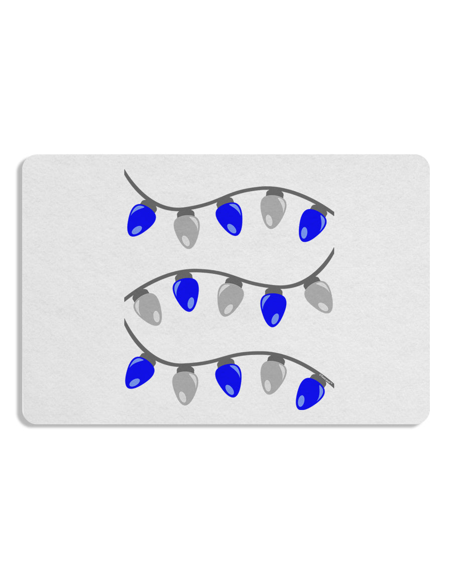 Hanukkah Lights Blue and Silver 12 x 18 Placemat Set of 4 Placemats-Placemat-TooLoud-White-Davson Sales