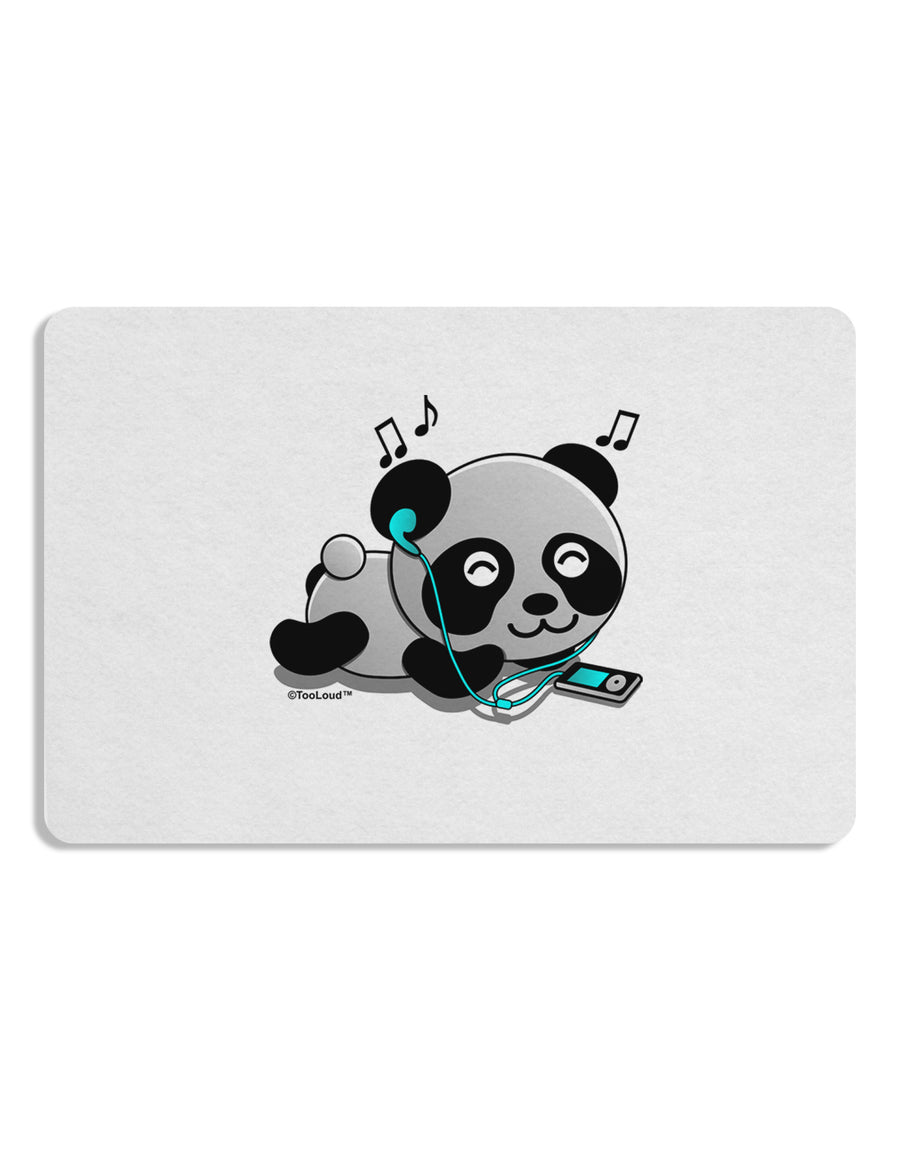 Cute Panda With Ear Buds Placemat Set of 4 Placemats-Placemat-TooLoud-White-Davson Sales