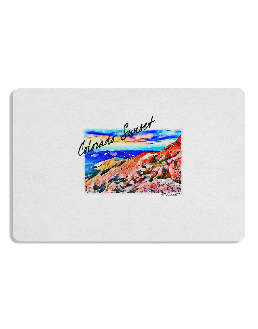 Colorado Mtn Sunset Bold WaterColor Placemat Set of 4 Placemats-Placemat-TooLoud-White-Davson Sales