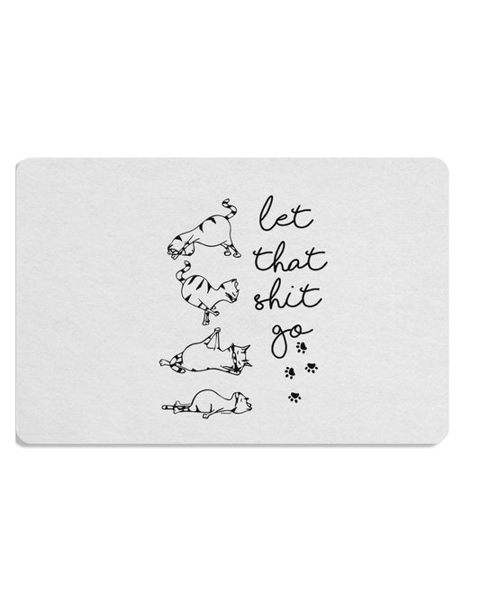 TooLoud Let That Shit Go Cat Yoga Placemat Set of 4 Placemats Multi-pack-Placemat-TooLoud-Davson Sales