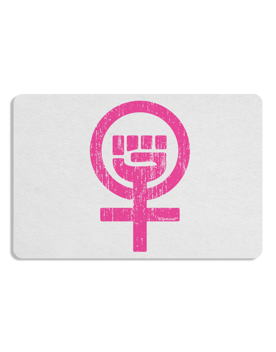 Pink Distressed Feminism Symbol Placemat Set of 4 Placemats-Placemat-TooLoud-White-Davson Sales