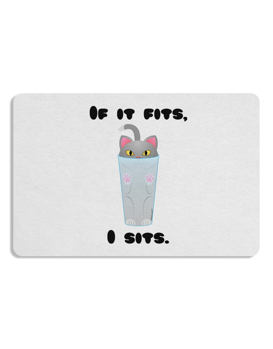 If It Fits - Cute Cat Design 12 x 18 Placemat by TooLoud Set of 4 Placemats-Placemat-TooLoud-White-Davson Sales