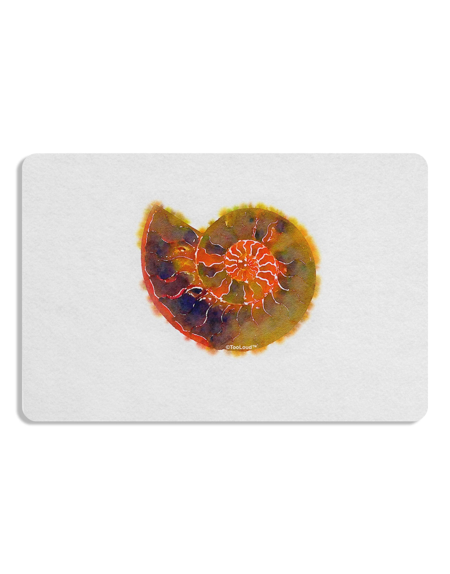Nautilus Fossil Watercolor Placemat Set of 4 Placemats-Placemat-TooLoud-White-Davson Sales