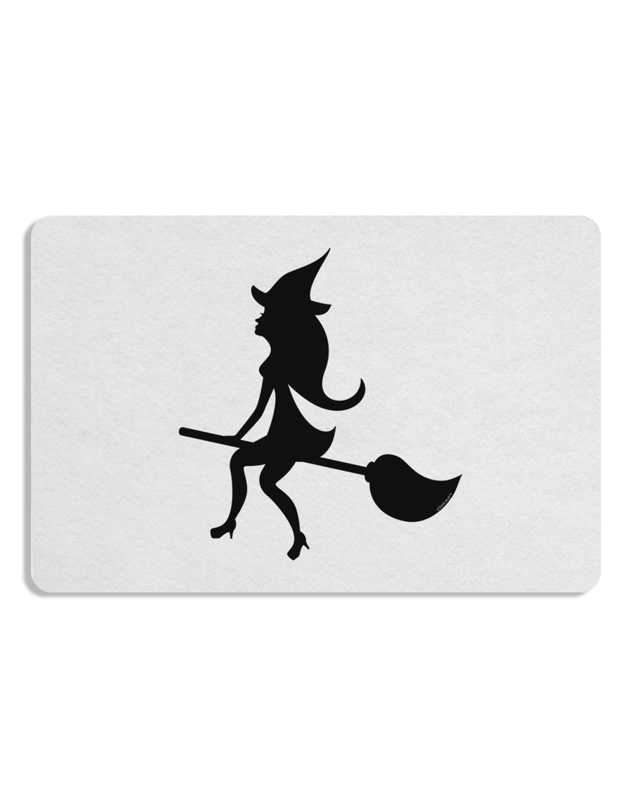 Cute Witch on Broom Silhouette Halloween 12 x 18 Placemat Set of 4 Placemats-Placemat-TooLoud-White-Davson Sales