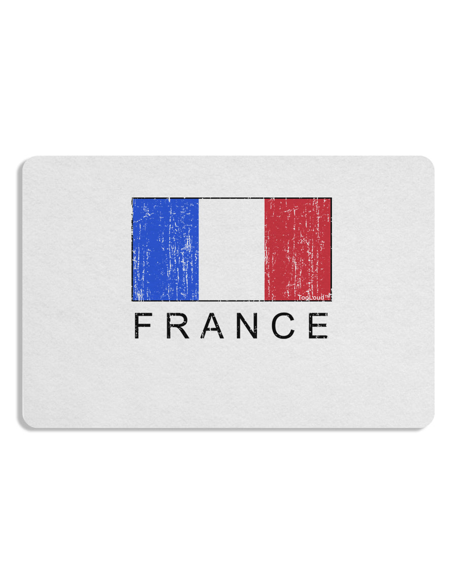 French Flag - France Text Distressed Placemat by TooLoud Set of 4 Placemats-Placemat-TooLoud-White-Davson Sales