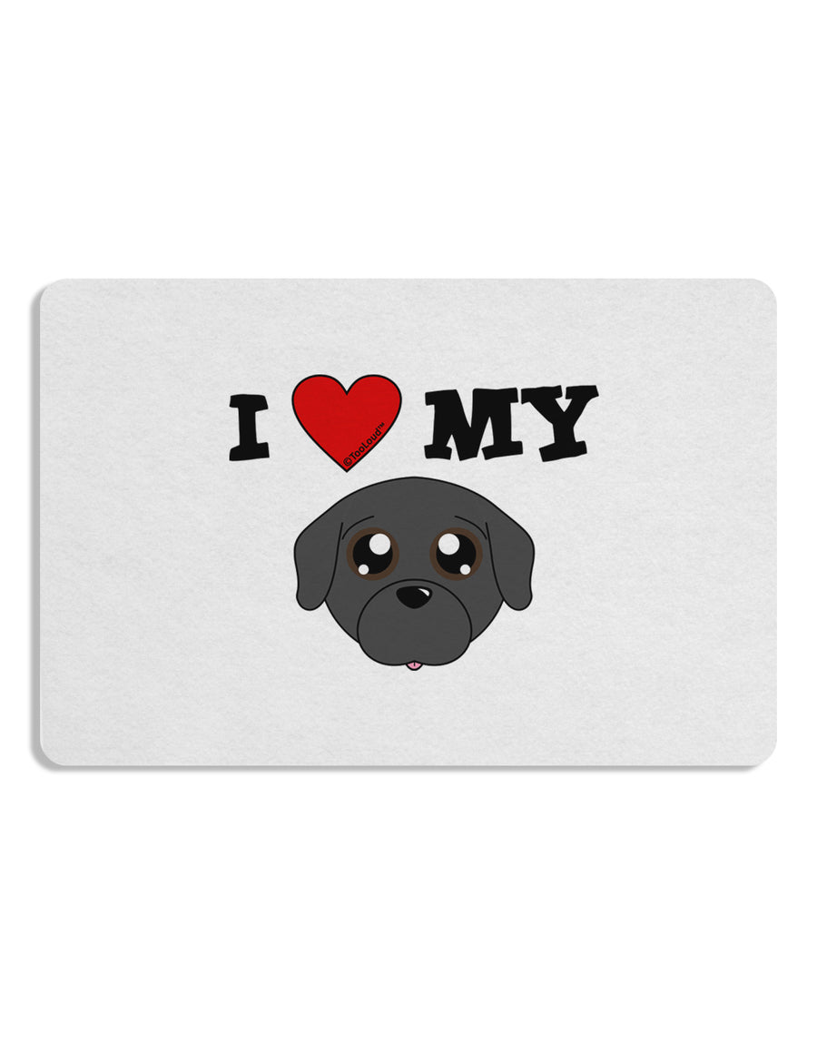 I Heart My - Cute Pug Dog - Black Placemat by TooLoud Set of 4 Placemats-Placemat-TooLoud-White-Davson Sales