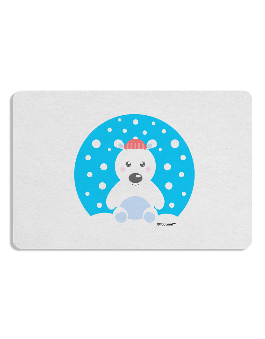 Cute Polar Bear - Christmas 12 x 18 Placemat by TooLoud Set of 4 Placemats-Placemat-TooLoud-White-Davson Sales