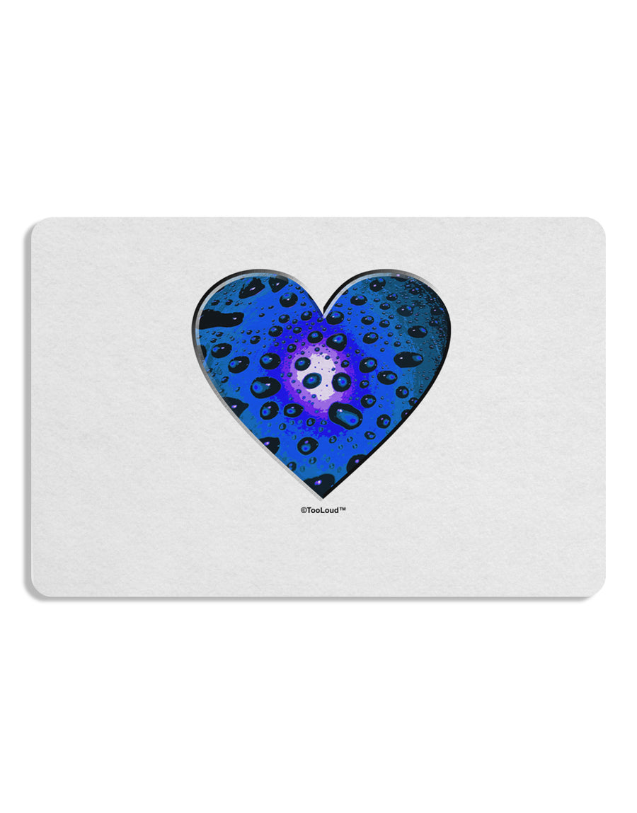 Water Droplet Heart Blue Placemat by TooLoud Set of 4 Placemats-Placemat-TooLoud-White-Davson Sales