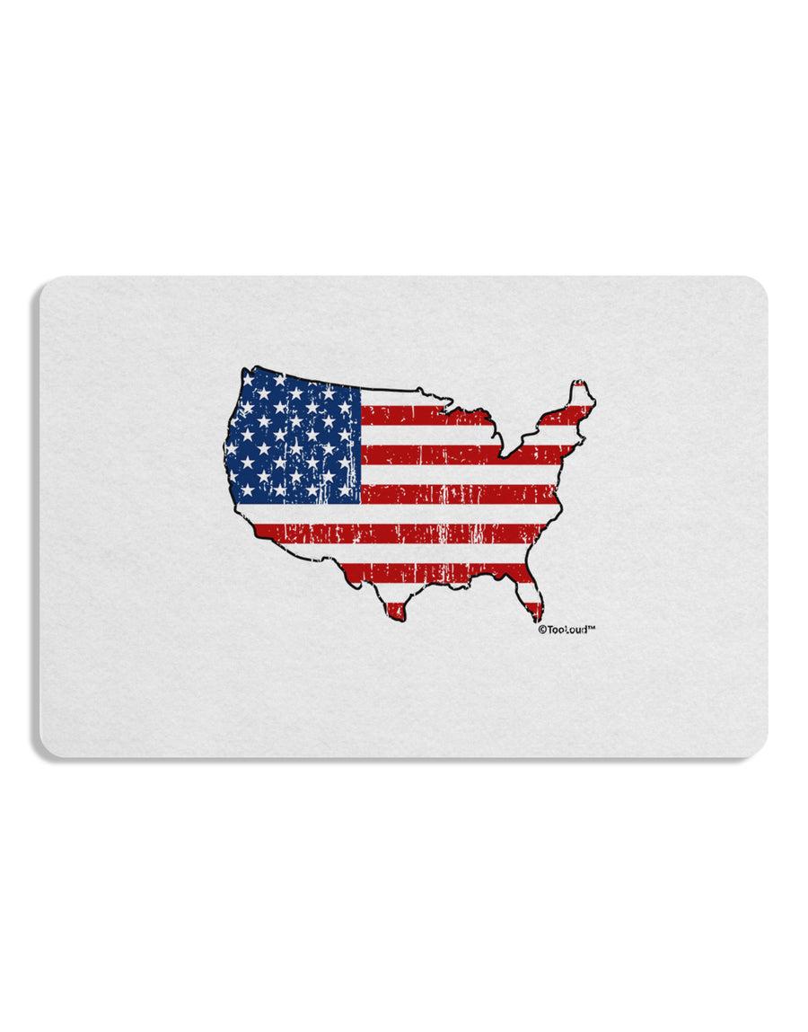 United States Cutout - American Flag Distressed Placemat by TooLoud Set of 4 Placemats-Placemat-TooLoud-White-Davson Sales