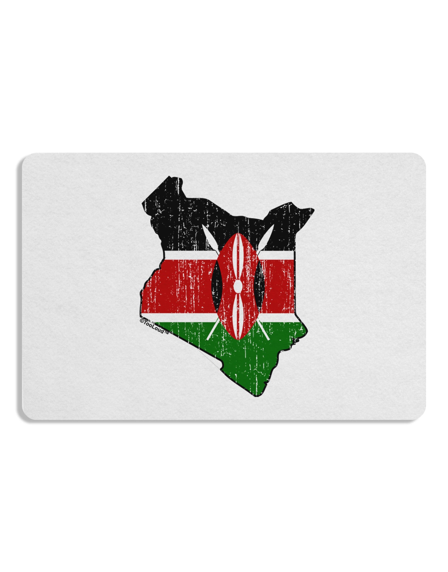 Kenya Flag Silhouette Distressed Placemat Set of 4 Placemats-Placemat-TooLoud-White-Davson Sales