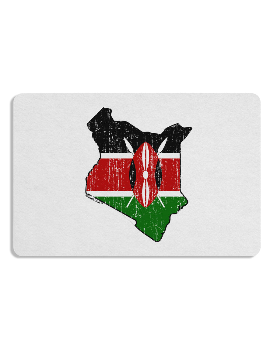 Kenya Flag Silhouette Distressed Placemat Set of 4 Placemats-Placemat-TooLoud-White-Davson Sales