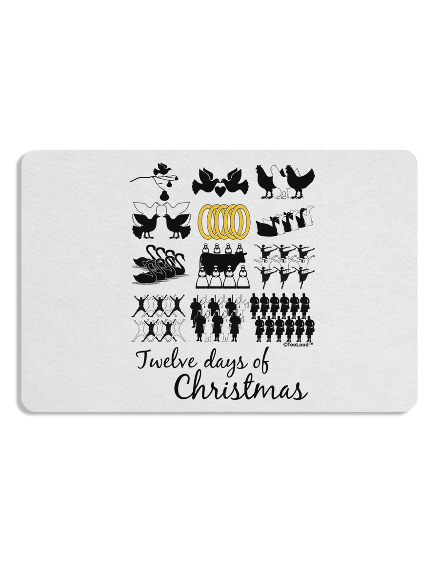 12 Days of Christmas Text Color Placemat Set of 4 Placemats-Placemat-TooLoud-White-Davson Sales