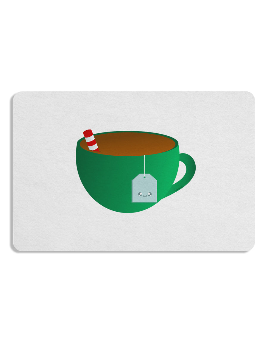 Cute Christmas Drink Hot Tea 12 x 18 Placemat Set of 4 Placemats-Placemat-TooLoud-White-Davson Sales