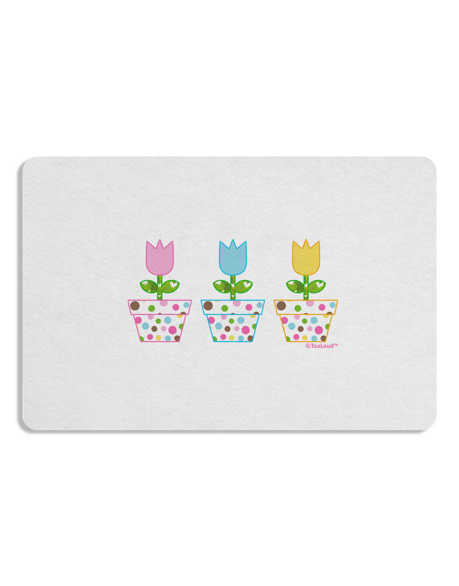 Three Easter Tulips Placemat by TooLoud Set of 4 Placemats-Placemat-TooLoud-White-Davson Sales