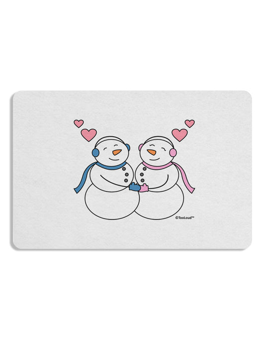 Cute Snowman and Snowwoman Couple 12 x 18 Placemat by TooLoud Set of 4 Placemats-Placemat-TooLoud-White-Davson Sales