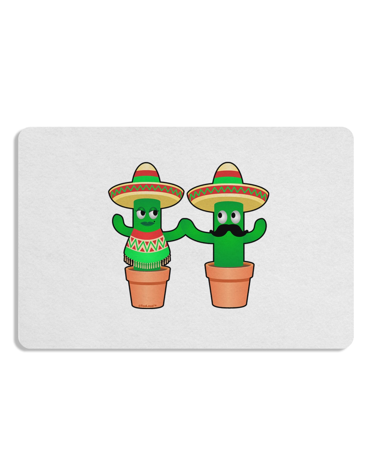 Fiesta Cactus Couple Placemat by TooLoud Set of 4 Placemats-Placemat-TooLoud-White-Davson Sales