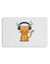 Cute Kitty With Headphones Placemat Set of 4 Placemats-Placemat-TooLoud-White-Davson Sales