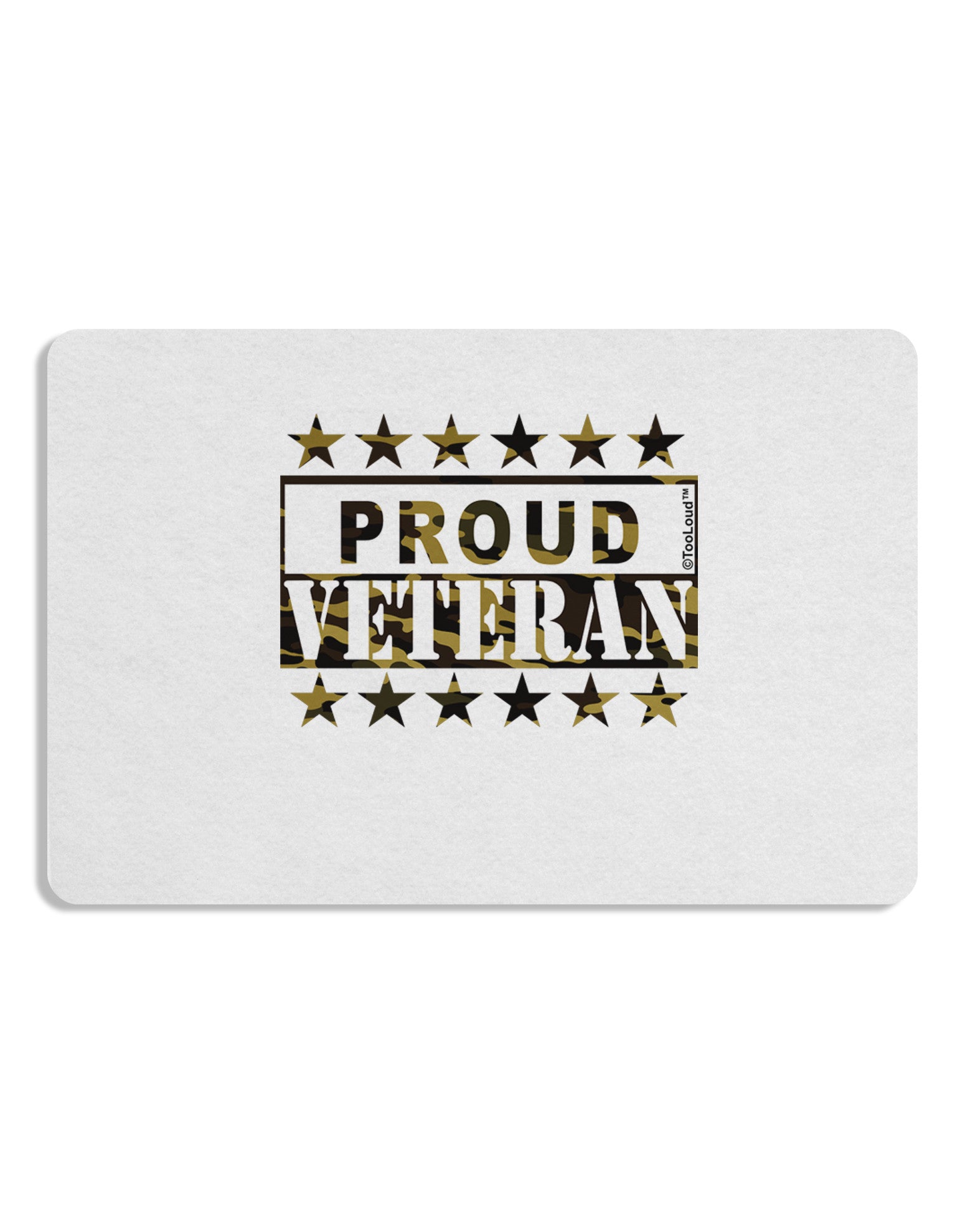 Proud Veteran Camo Placemat Set of 4 Placemats-Placemat-TooLoud-White-Davson Sales