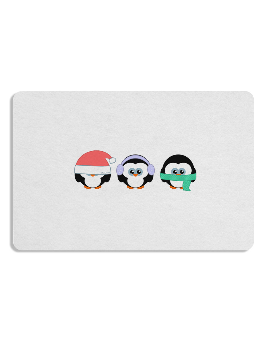 Christmas Penguins See No Evil Hear No Evil Speak No Evil 12 x 18 Placemat Set of 4 Placemats-Placemat-TooLoud-White-Davson Sales