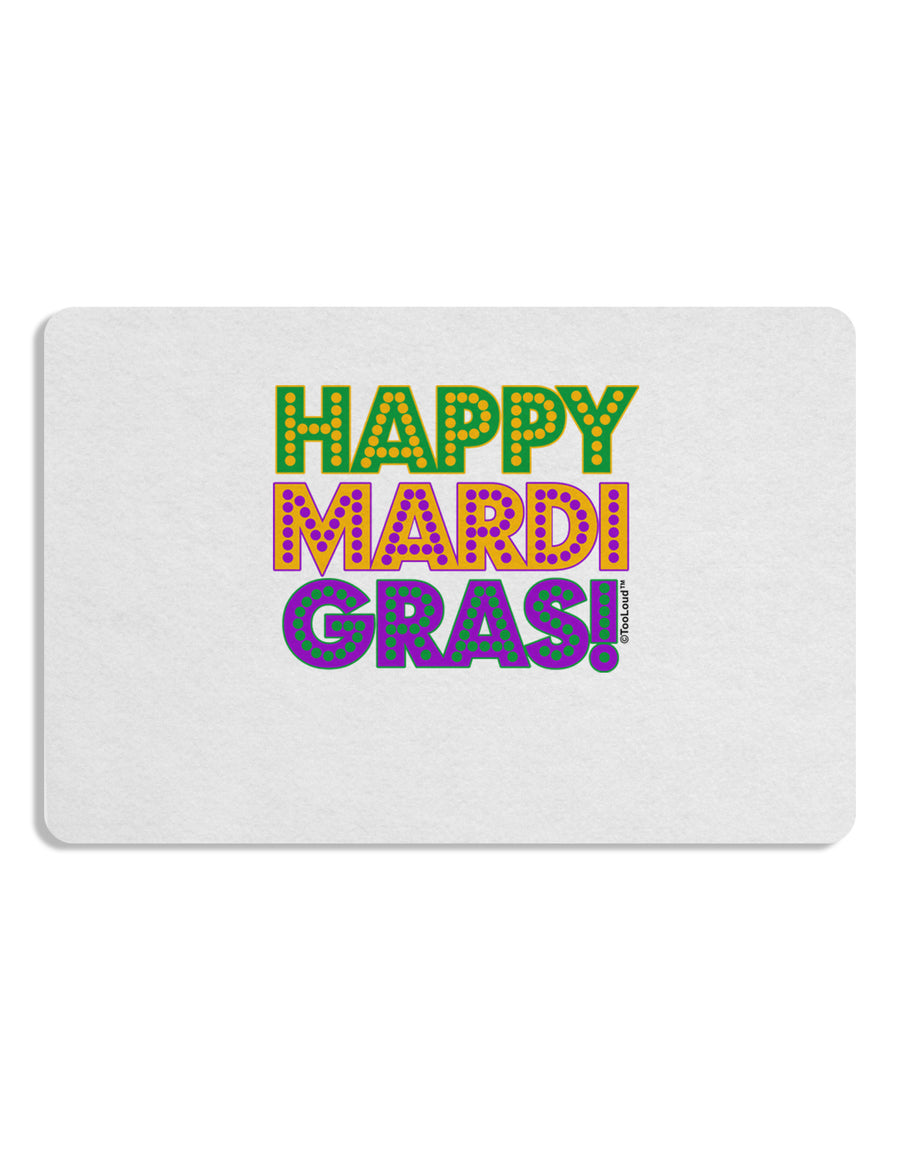 Happy Mardi Gras Text Placemat by TooLoud Set of 4 Placemats-Placemat-TooLoud-White-Davson Sales