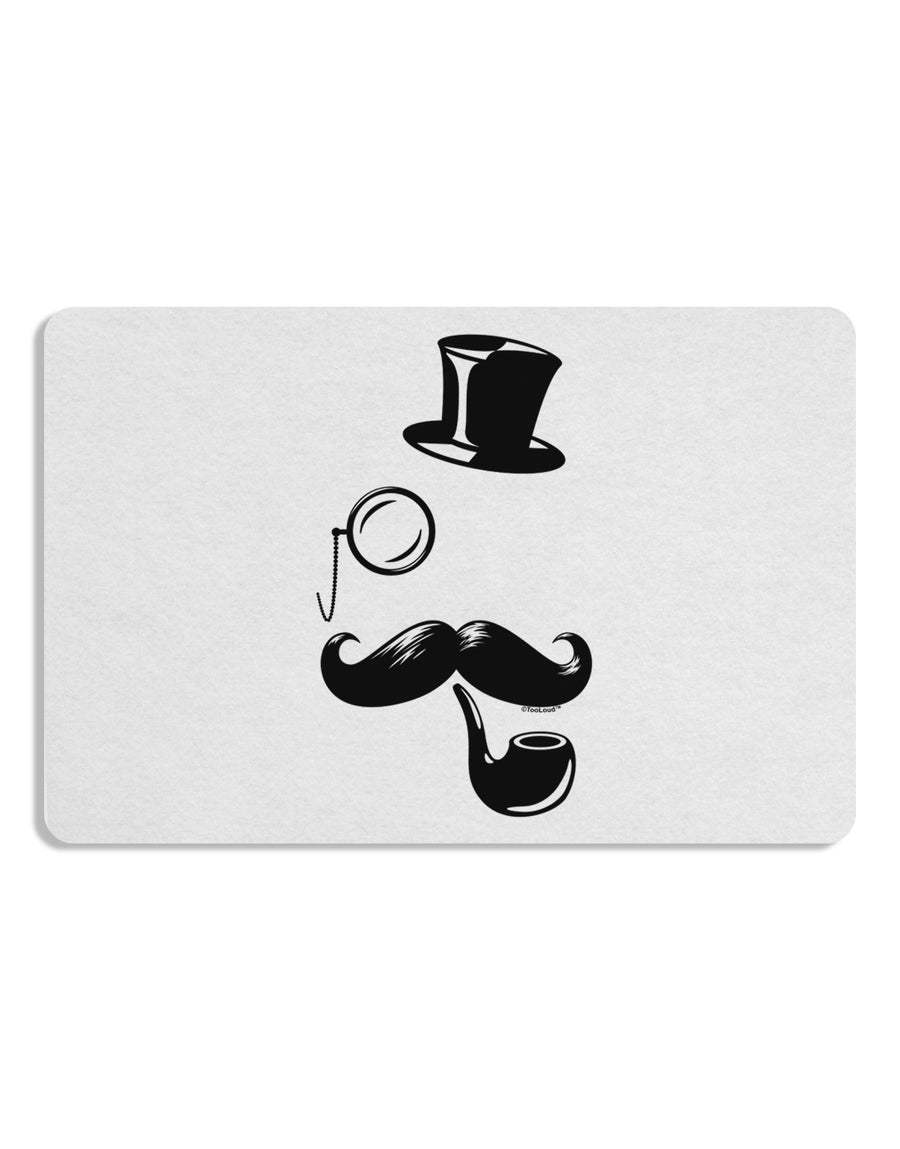 Tophat Mustache Pipe and Monocle Placemat Set of 4 Placemats-Placemat-TooLoud-White-Davson Sales