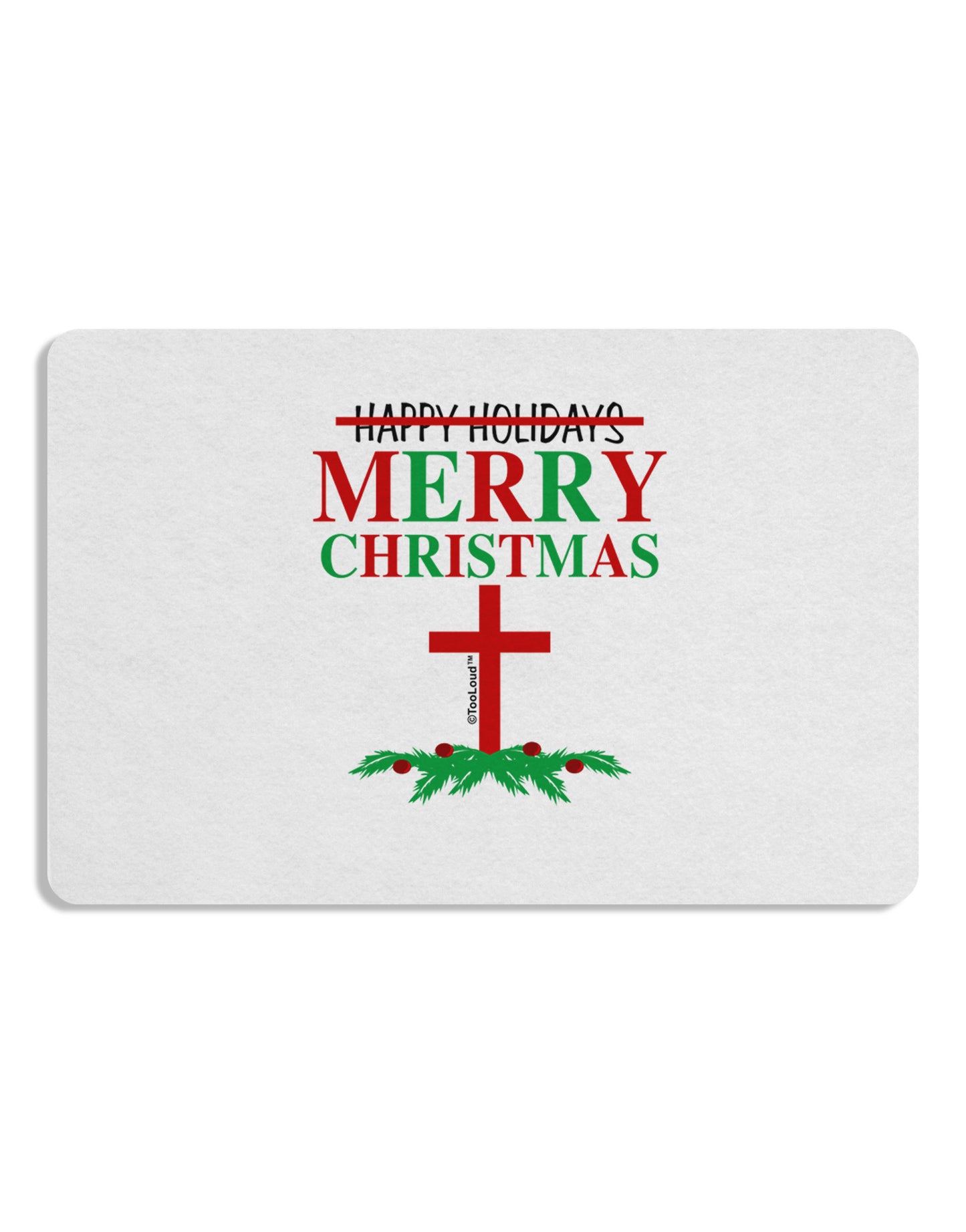No Happy Holidays, Merry Christmas Placemat Set of 4 Placemats-Placemat-TooLoud-White-Davson Sales