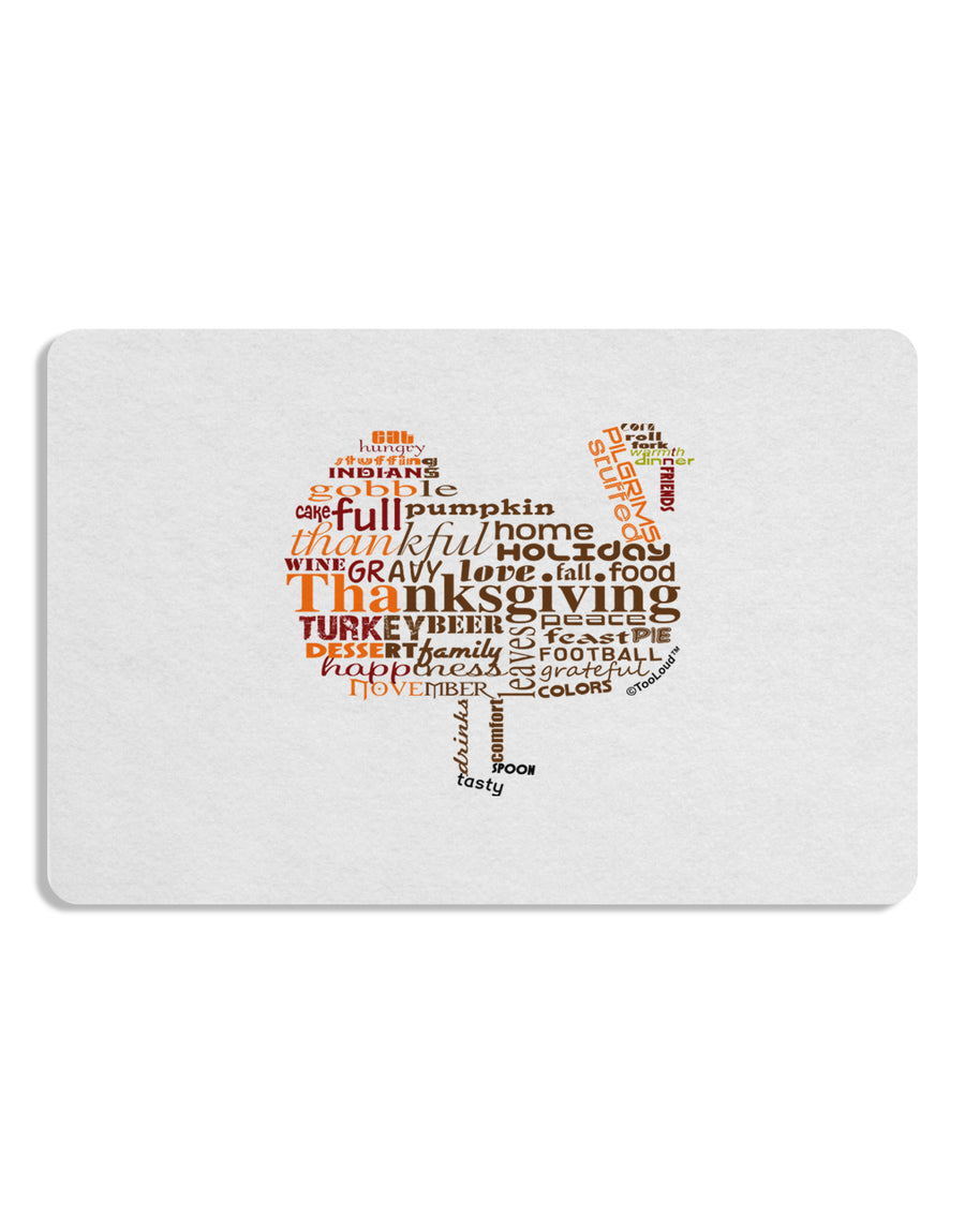 Turkey Typography Placemat Set of 4 Placemats-Placemat-TooLoud-White-Davson Sales