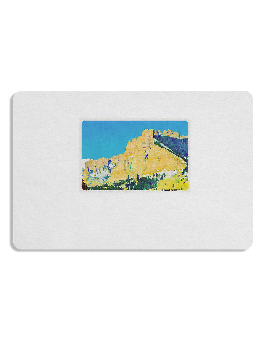 Colorado Snowy Mtns WaterColor Placemat Set of 4 Placemats-Placemat-TooLoud-White-Davson Sales