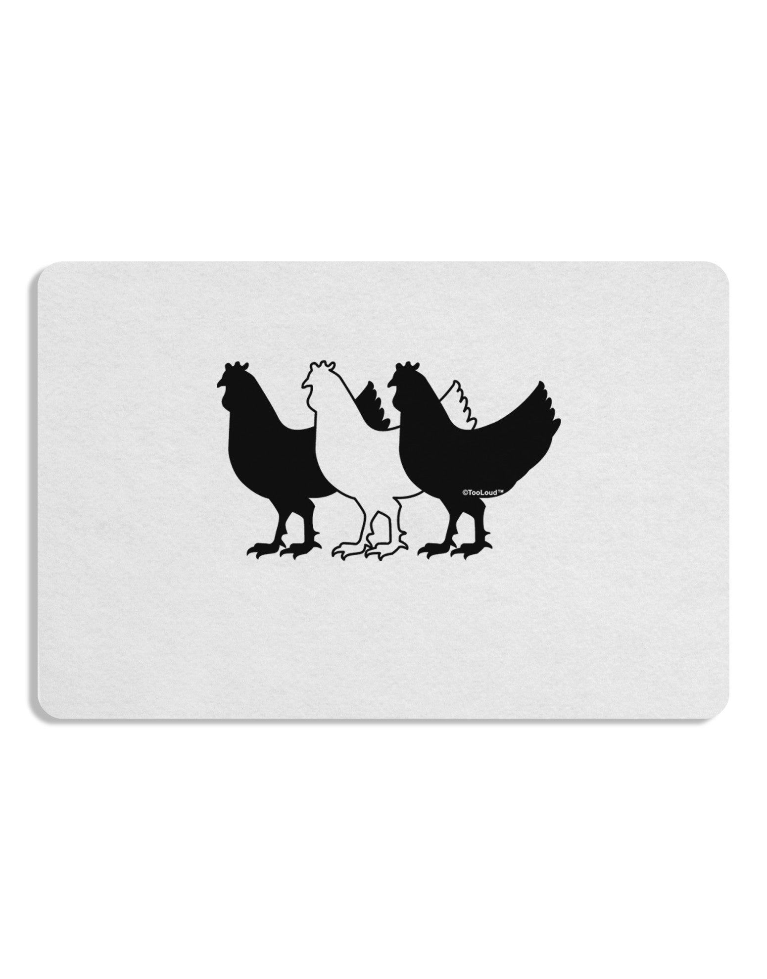 Three French Hens Placemat Set of 4 Placemats-Placemat-TooLoud-White-Davson Sales