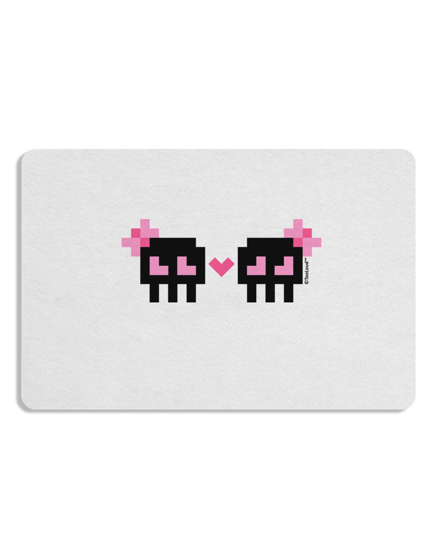 8-Bit Skull Love - Girl and Girl Placemat Set of 4 Placemats-Placemat-TooLoud-White-Davson Sales