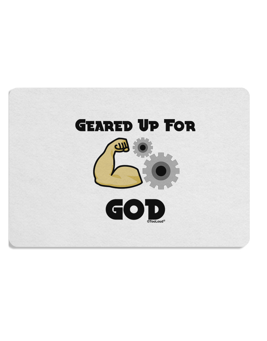 Geared Up For God Placemat by TooLoud Set of 4 Placemats-Placemat-TooLoud-White-Davson Sales