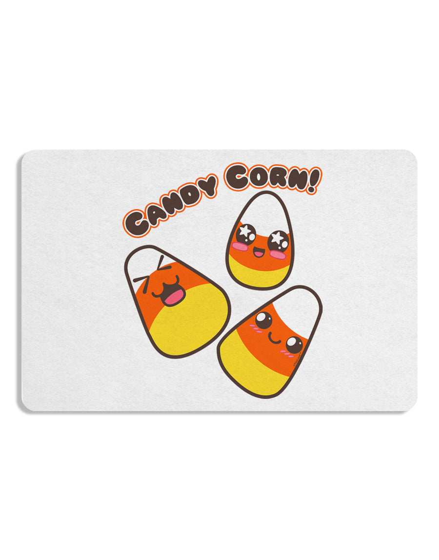 Cute Kawaii Candy Corn Halloween 12 x 18 Placemat Set of 4 Placemats-Placemat-TooLoud-White-Davson Sales