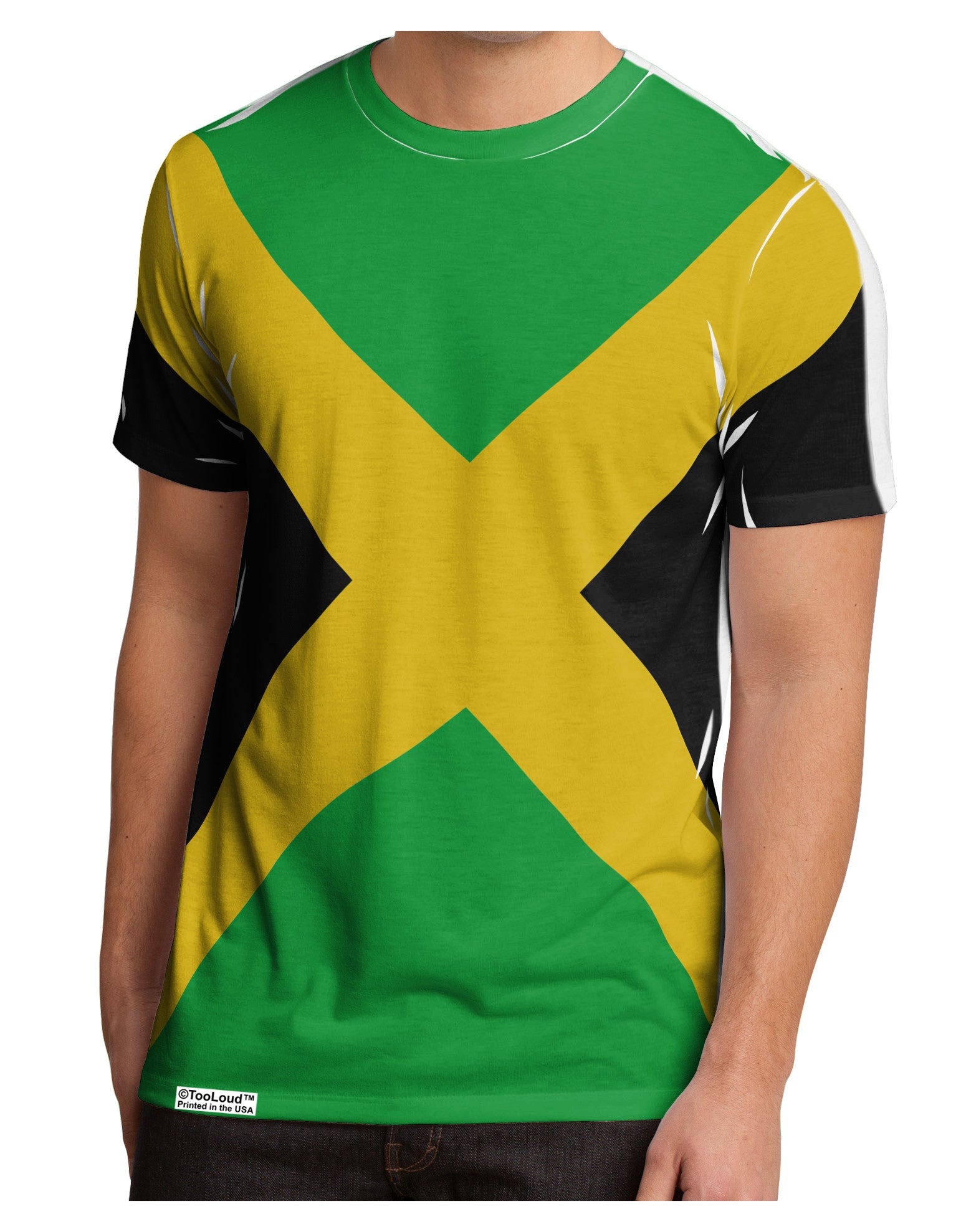 Jamaica Flag AOP Men's Sub Tee Single Side All Over Print-TooLoud-White-Small-Davson Sales