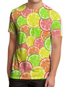 Colorful Citrus Fruits Men's Sub Tee Single Side All Over Print-TooLoud-White-Small-Davson Sales