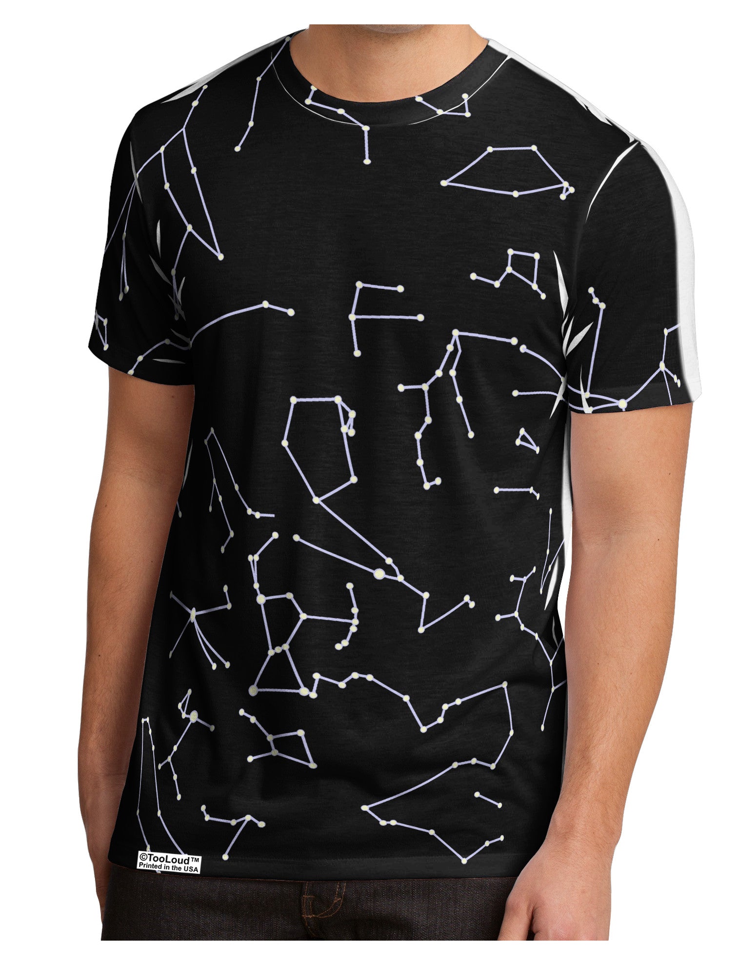 Constellations Black All Over Men's Sub Tee Single Side All Over Print-TooLoud-White-Small-Davson Sales