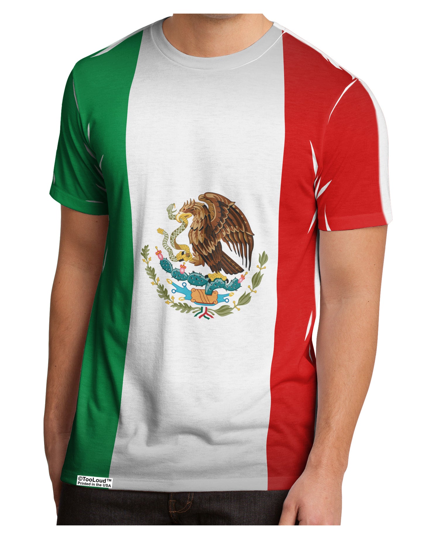 Mexico Flag AOP Men's Sub Tee Single Side All Over Print-TooLoud-White-Small-Davson Sales