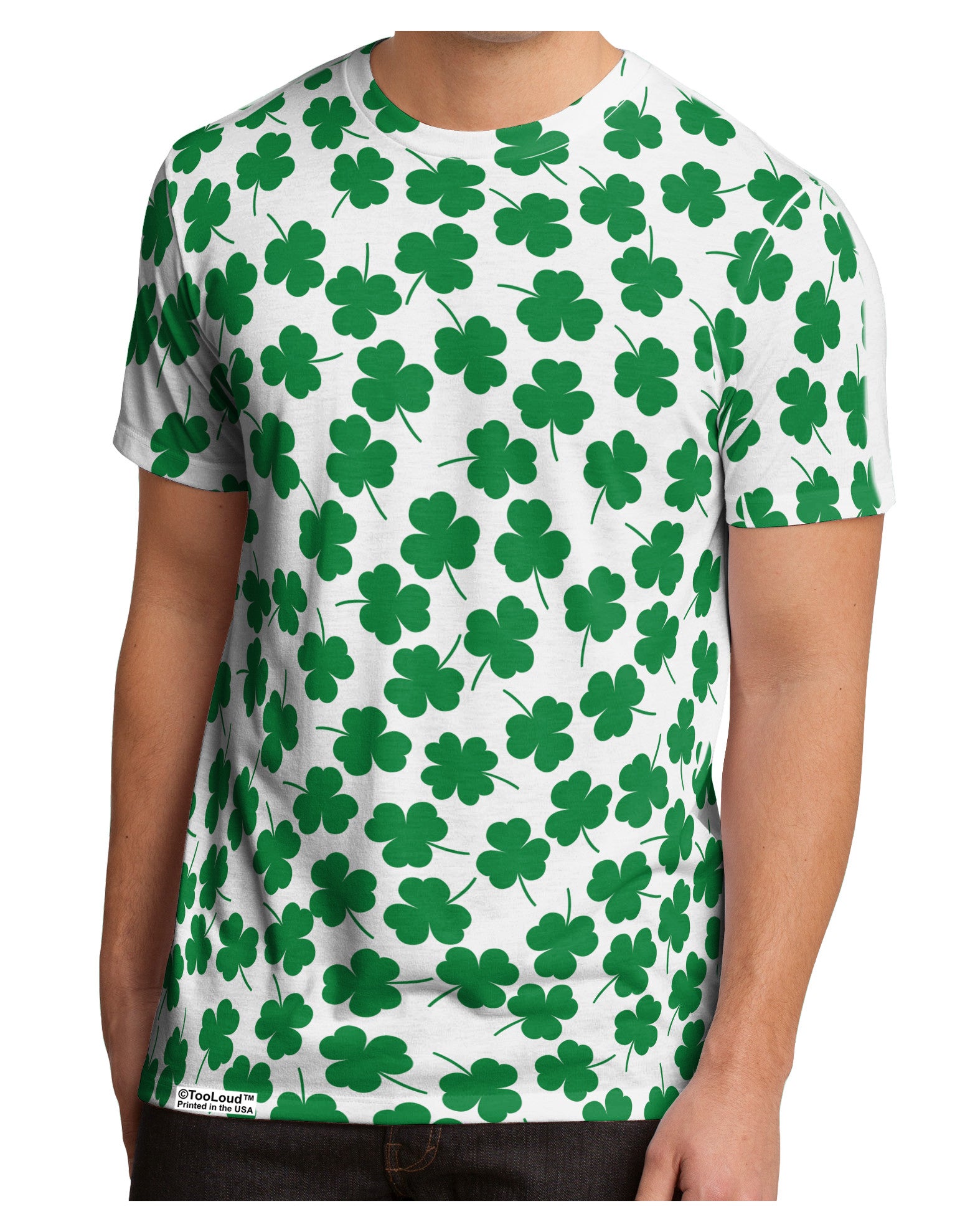 Find the 4 Leaf Clover Shamrocks Men's Sub Tee Single Side All Over Print-TooLoud-White-Small-Davson Sales