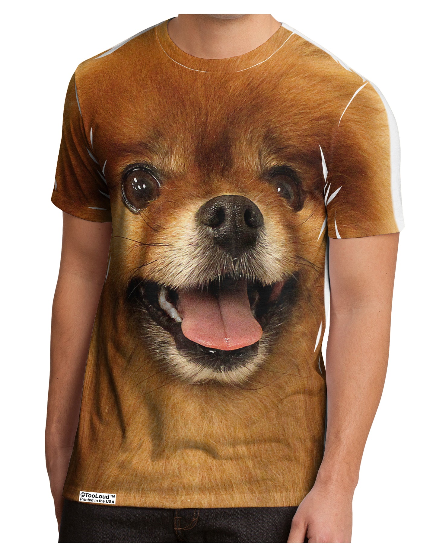 Adorable Red Pomeranian Men's Sub Tee Single Side All Over Print-TooLoud-White-Small-Davson Sales