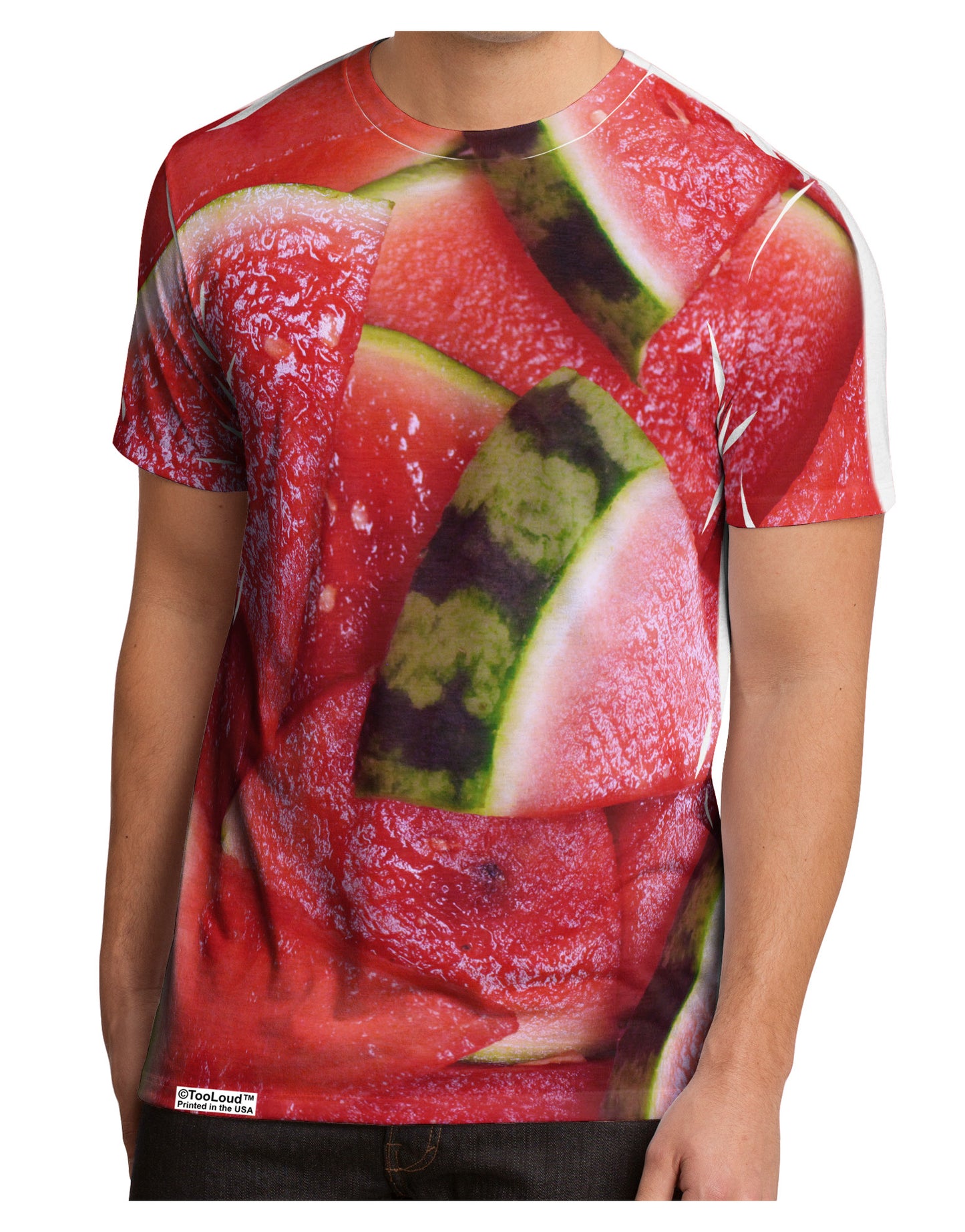 Watermelon Everywhere Men's Sub Tee Single Side All Over Print-TooLoud-White-Small-Davson Sales
