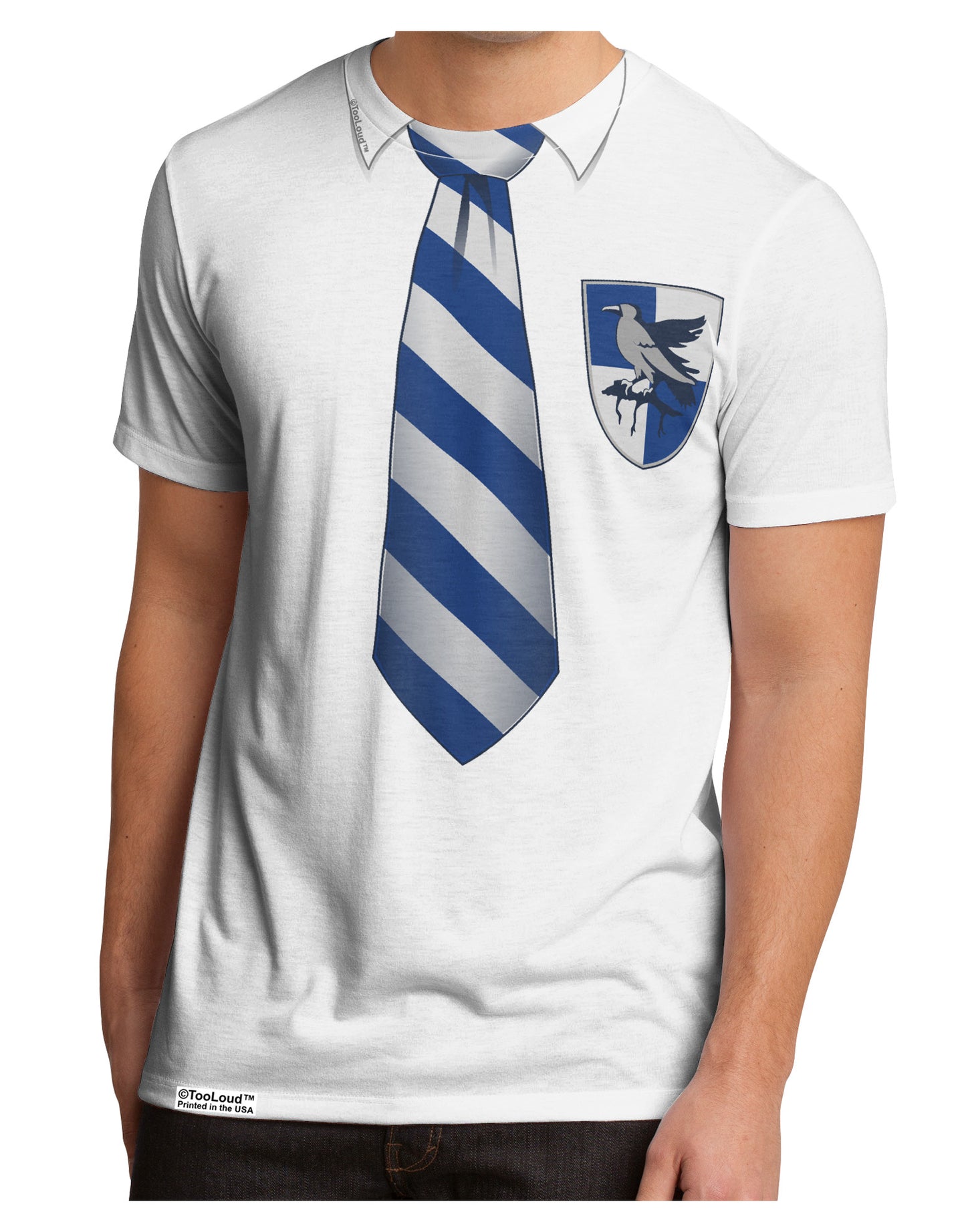 Wizard Uniform Blue and Silver AOP Men's Sub Tee Single Side All Over Print-TooLoud-White-Small-Davson Sales