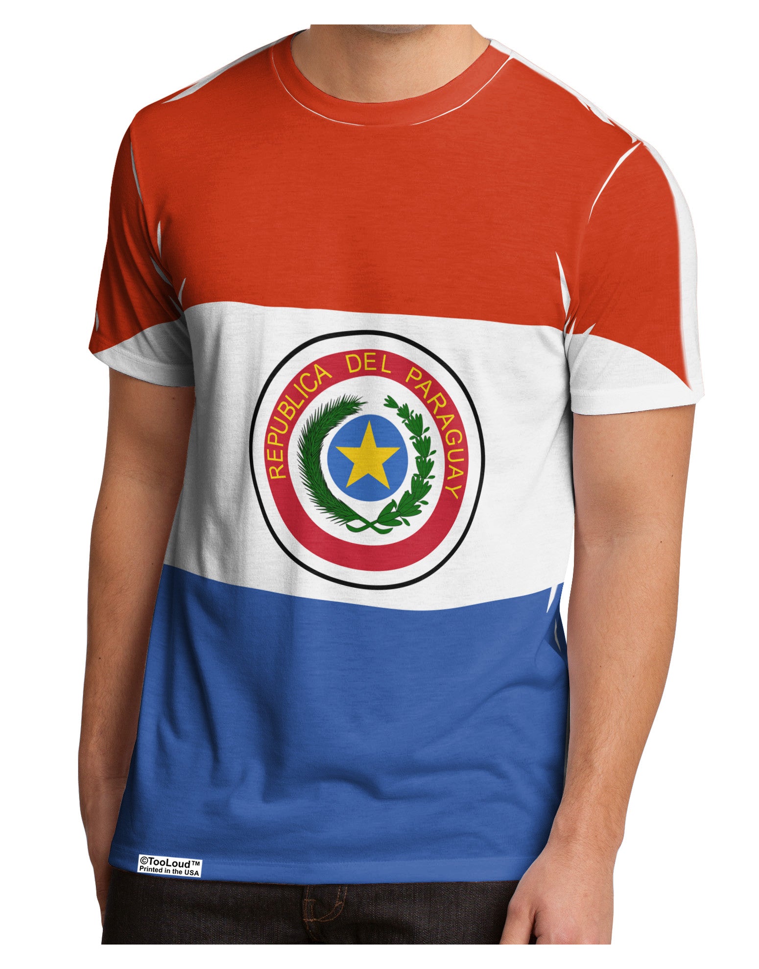 Paraguay Flag AOP Men's Sub Tee Single Side All Over Print-TooLoud-White-Small-Davson Sales