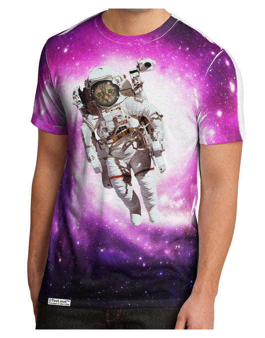 Astronaut Cat AOP Men's Sub Tee Single Side All Over Print-TooLoud-White-Small-Davson Sales