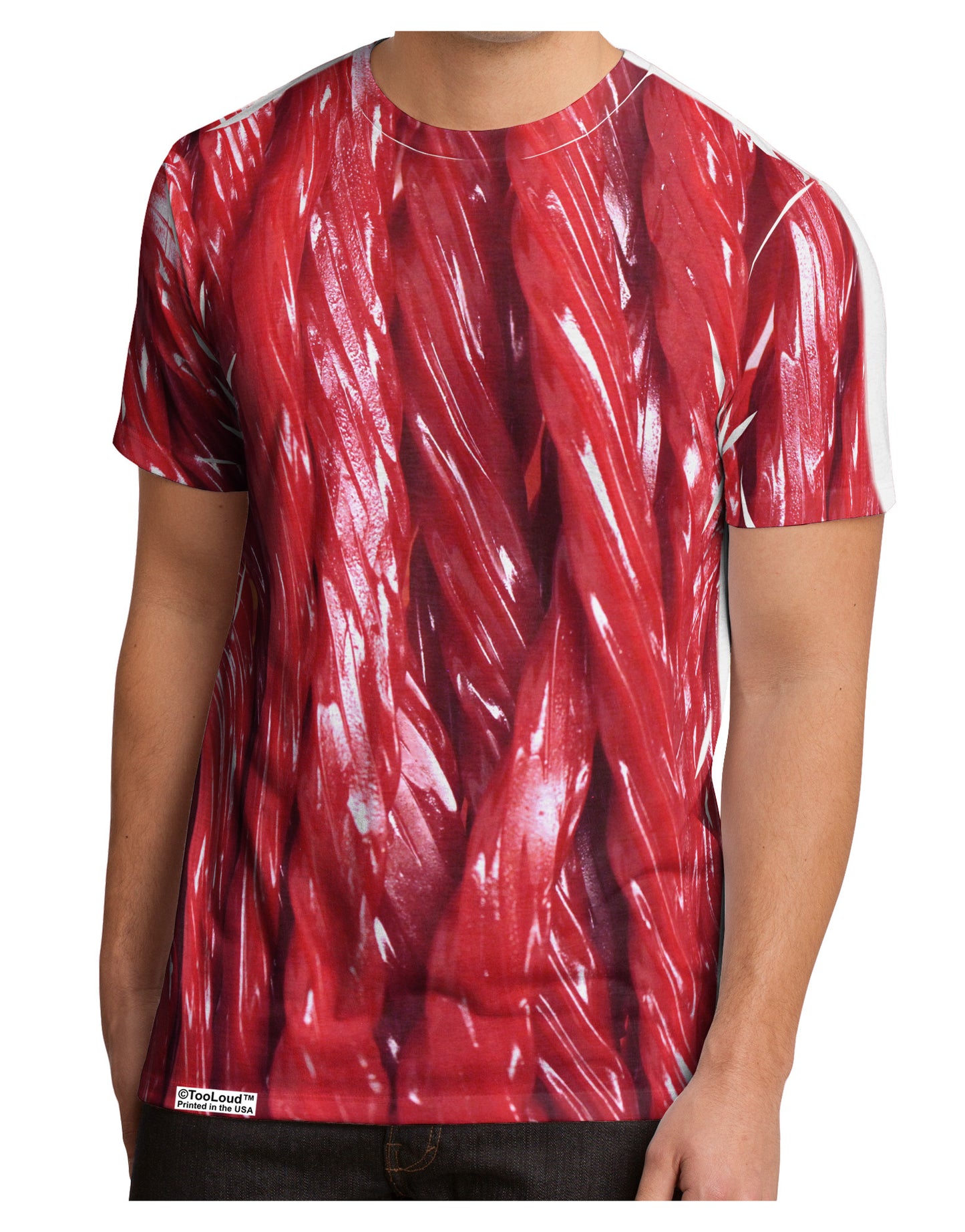 Red Rope Candy All Over Men's Sub Tee Single Side All Over Print-TooLoud-White-Small-Davson Sales